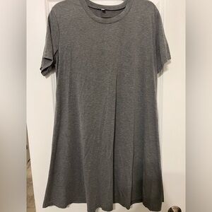 Casual Gray T-Shirt Dress